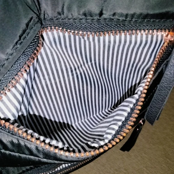 Black & Rose Gold Accent (Designer Inspired) Puffer Travel/Work/School Backpack - Picture 6 of 16